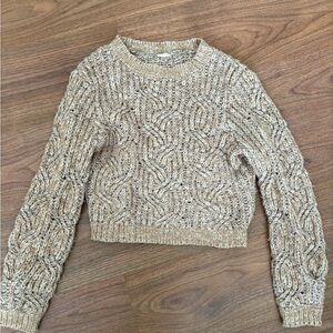 Garage Textured Knit Sweater in Beige